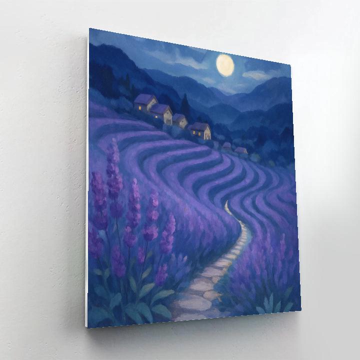 Moonlit Terraces Of The Lavender Highlands painting number kit
