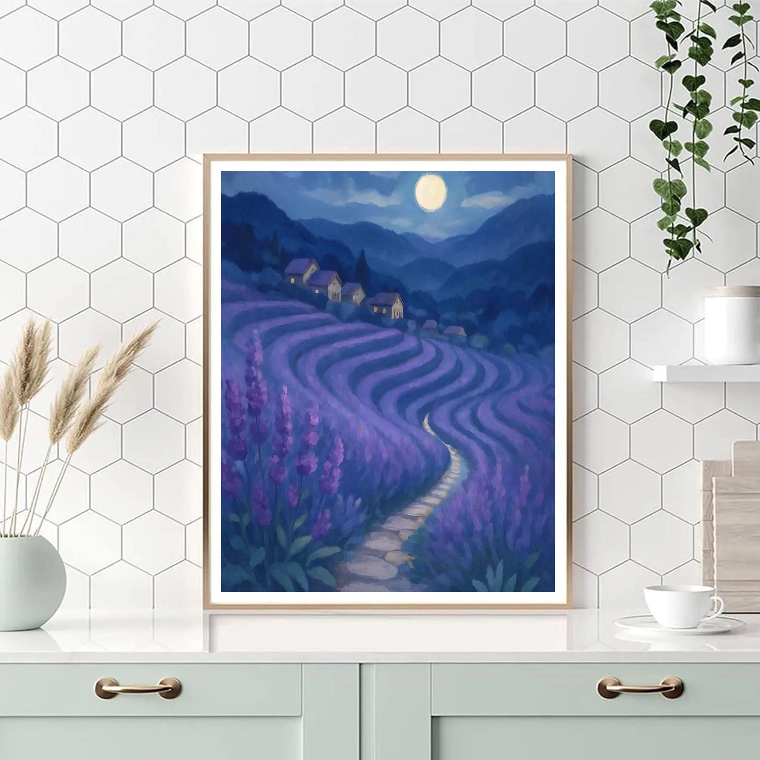 Moonlit Terraces Of The Lavender Highlands painting number kit