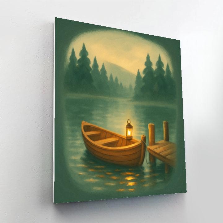 Lantern Warmth On Stillwater Cove paint by numbers