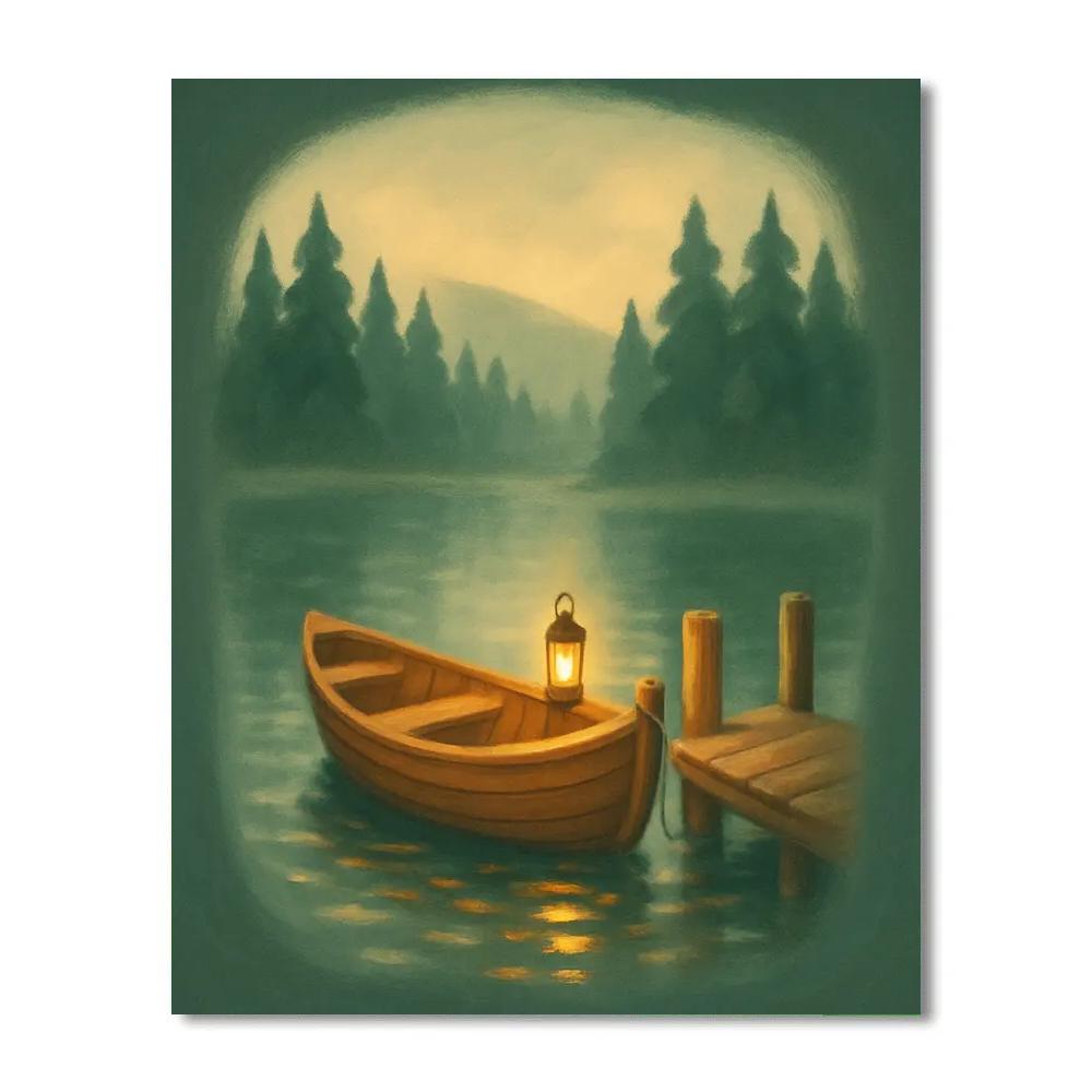 Lantern Warmth On Stillwater Cove paint by numbers