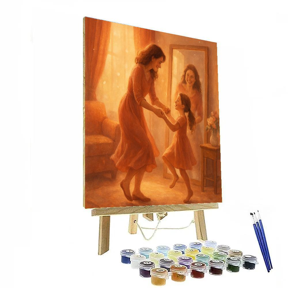Mirror Dance Lesson With Mom paint by color
