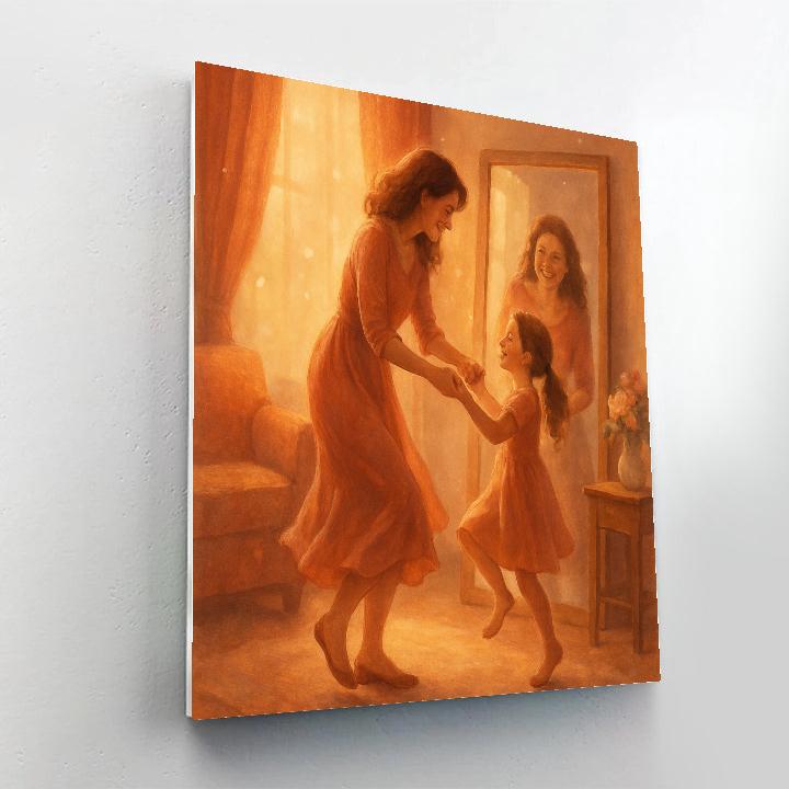 Mirror Dance Lesson With Mom paint by color