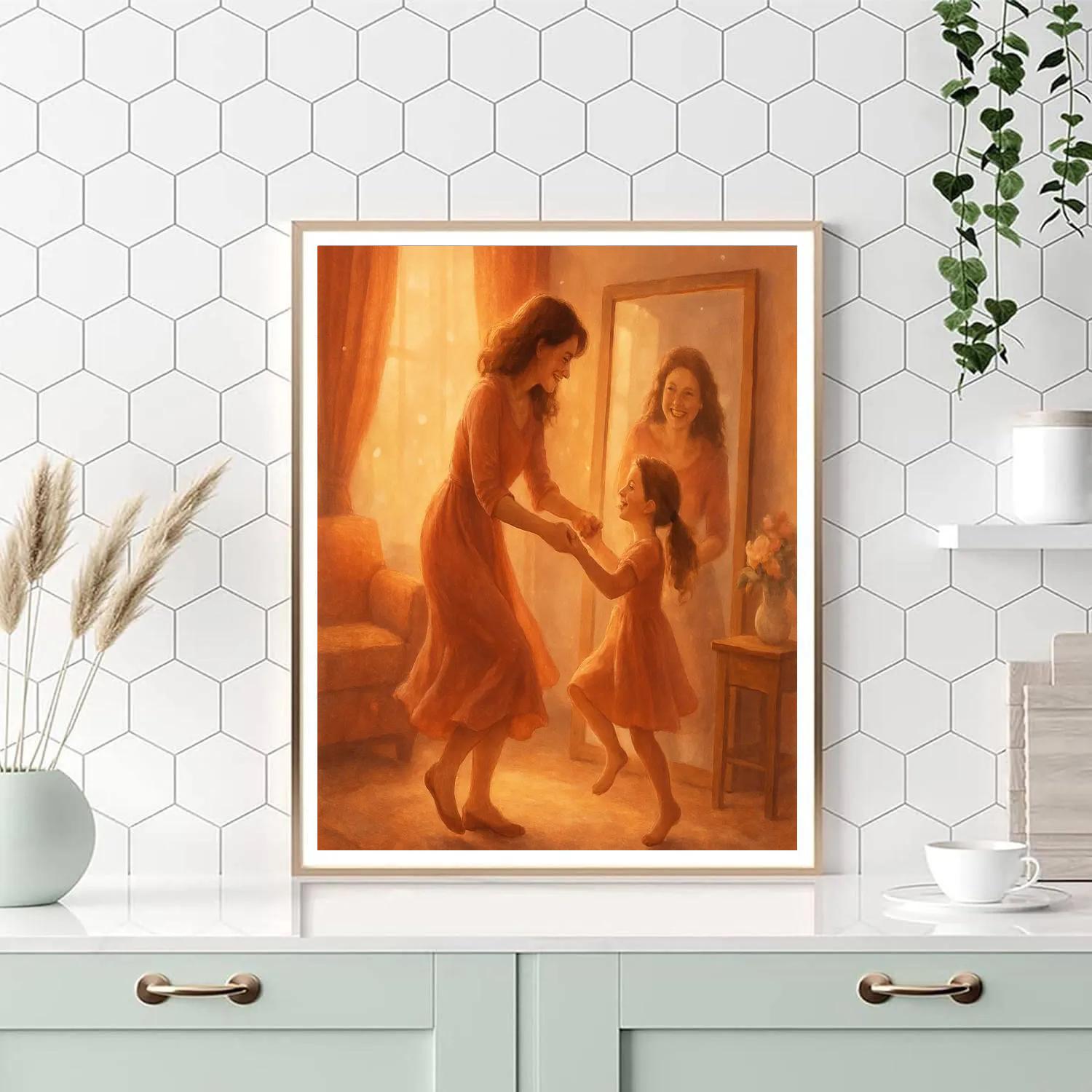 Mirror Dance Lesson With Mom paint by color