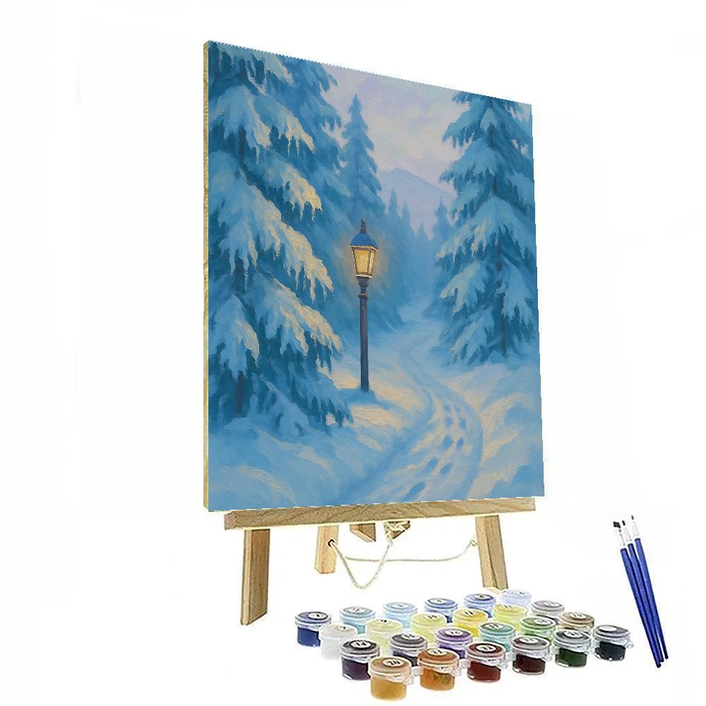 Lantern Path Through Blue Spruce Silence DIY paint by numbers