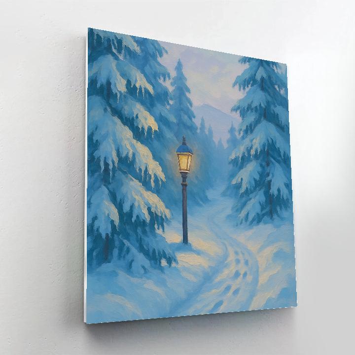 Lantern Path Through Blue Spruce Silence DIY paint by numbers
