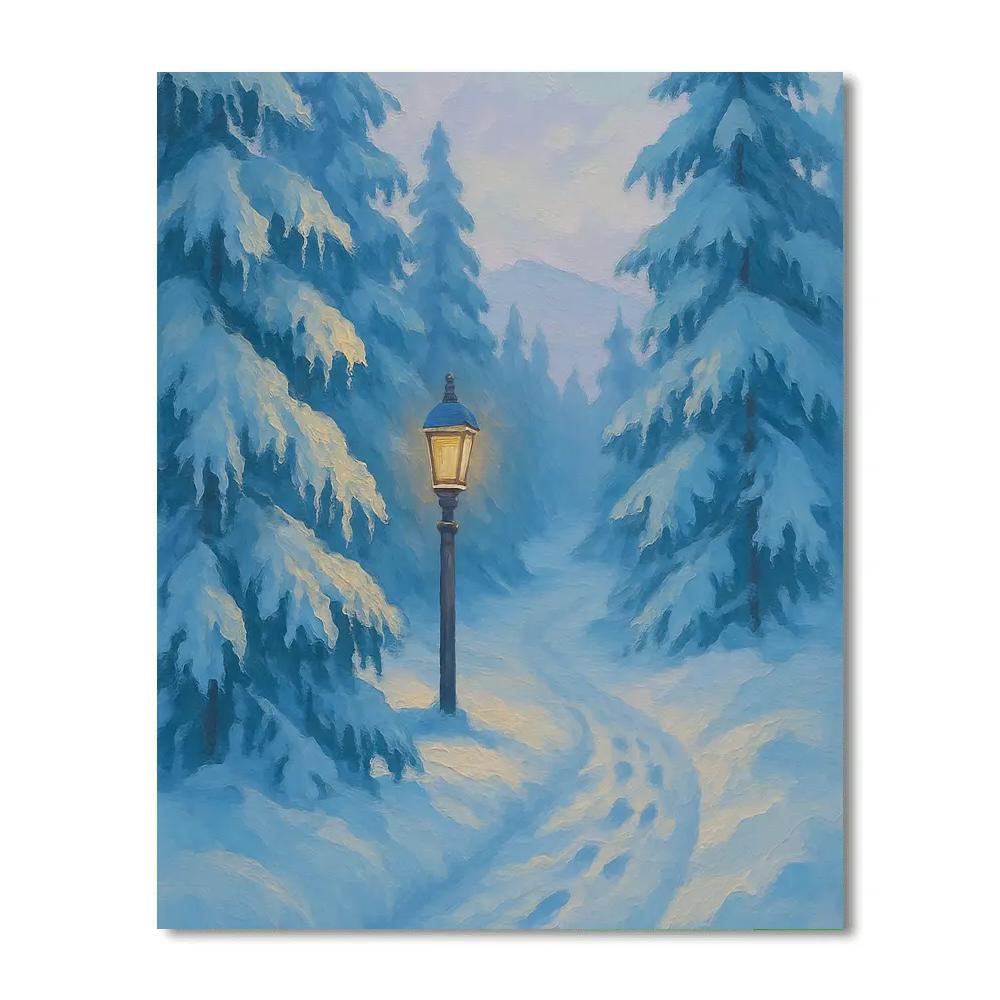 Lantern Path Through Blue Spruce Silence DIY paint by numbers