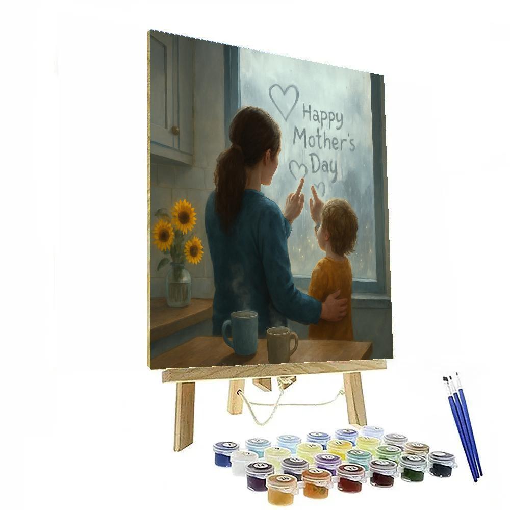 Rainy Day Window Painting Together paint by numbers