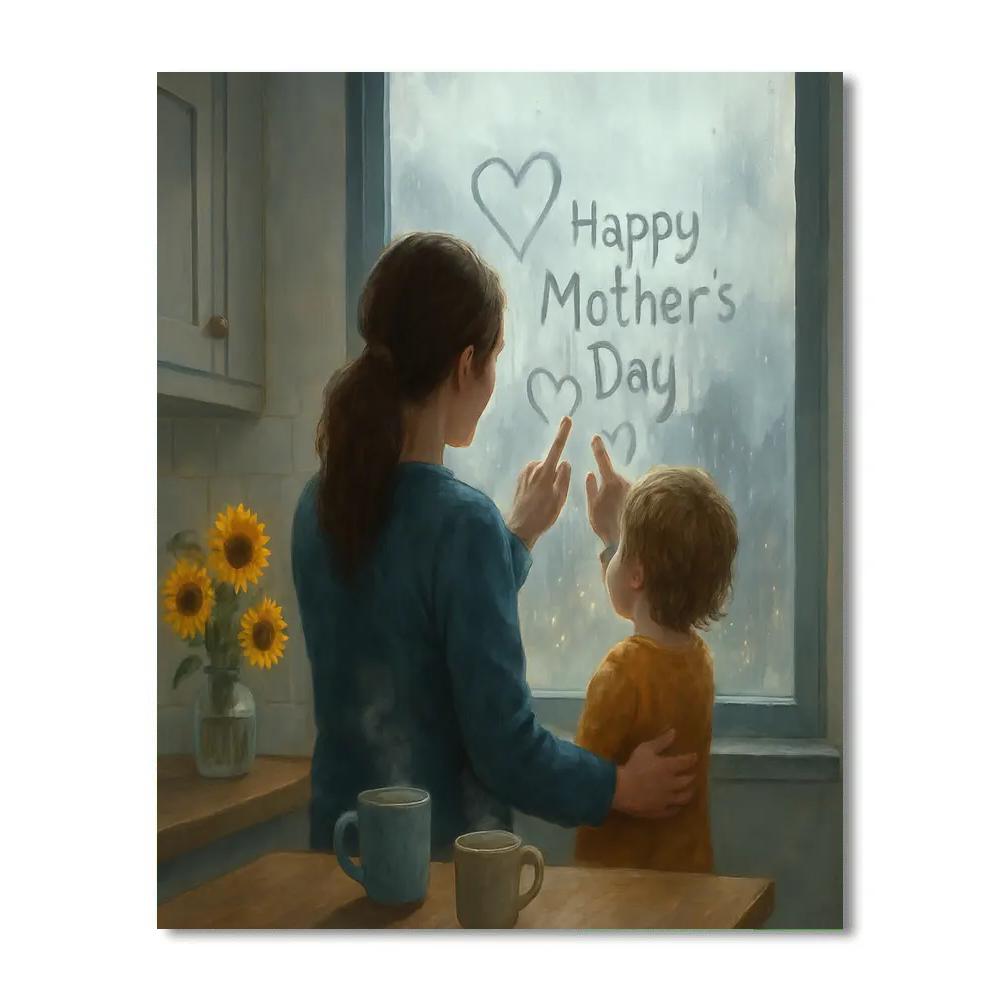 Rainy Day Window Painting Together paint by numbers