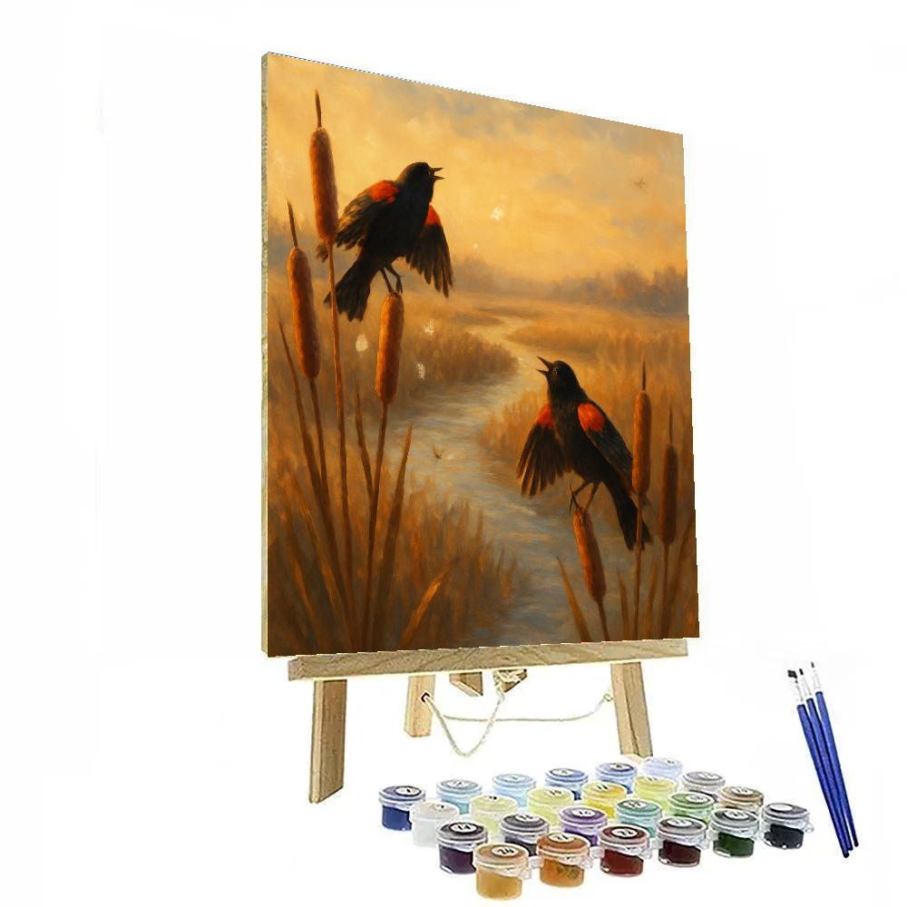 Golden Reed Chorus At The Marsh Bend painting number kit