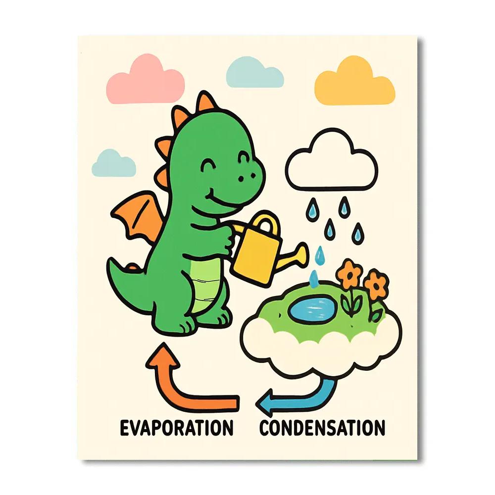 Cloud Garden Dragon And Rain Cycle Painting by numbers kit