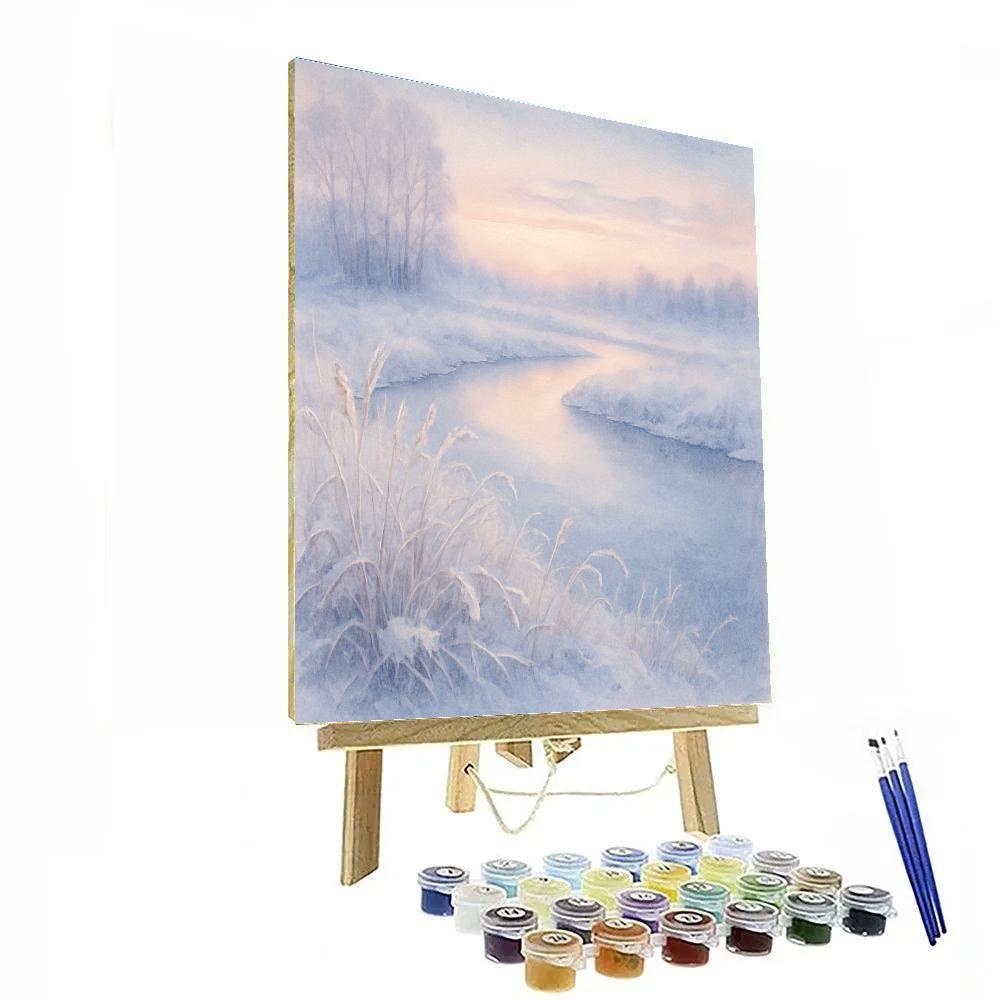 Winter River Bend With Crystal Reeds painting number kit