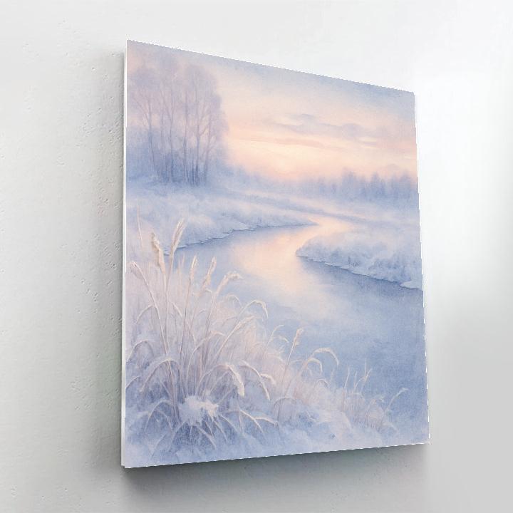 Winter River Bend With Crystal Reeds painting number kit