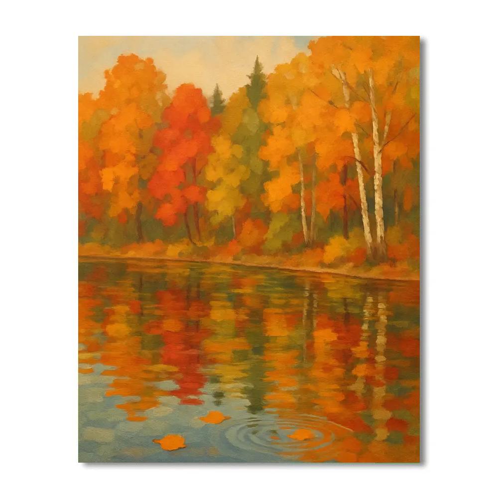 Autumn Quilt Reflections DIY paint by numbers