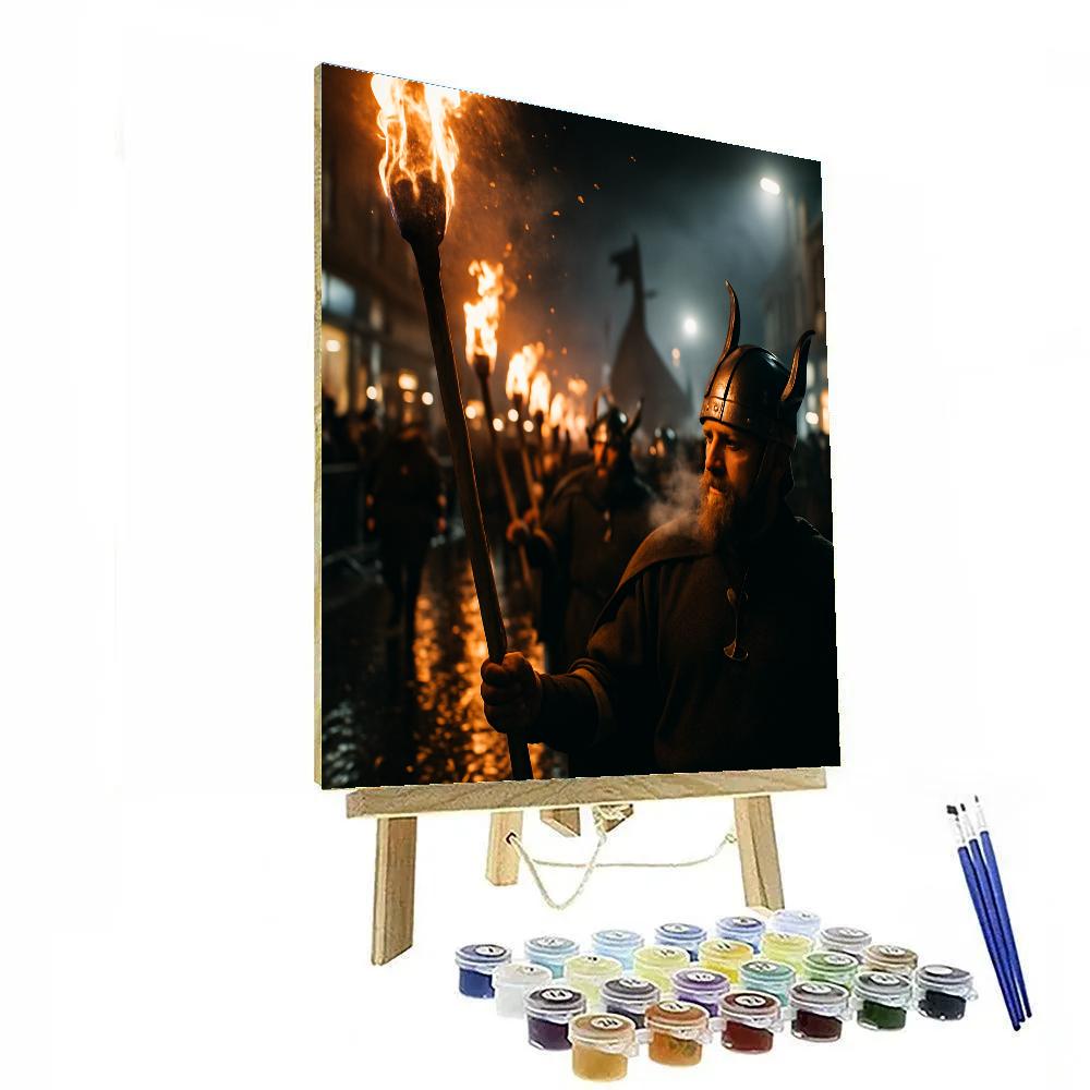 Up Helly Aa Torchlight Procession In Lerwick paint by color