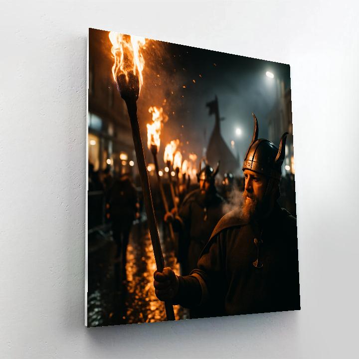 Up Helly Aa Torchlight Procession In Lerwick paint by color