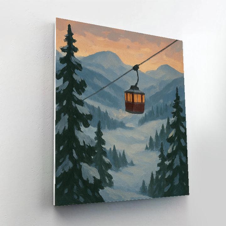 Snowy Tram Crossing The Quiet Valley Paint by numbers kits