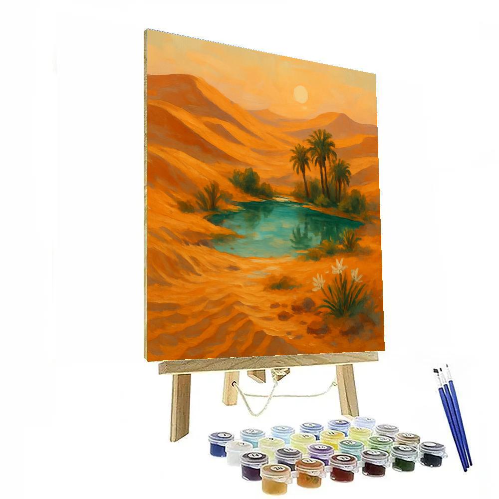 Golden Dunes And The Hidden Oasis Pool DIY paint by numbers