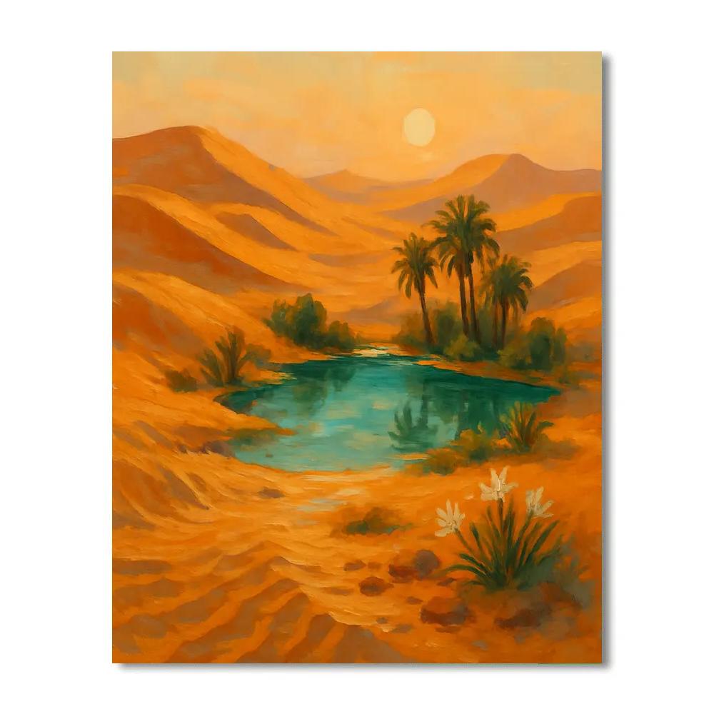 Golden Dunes And The Hidden Oasis Pool DIY paint by numbers