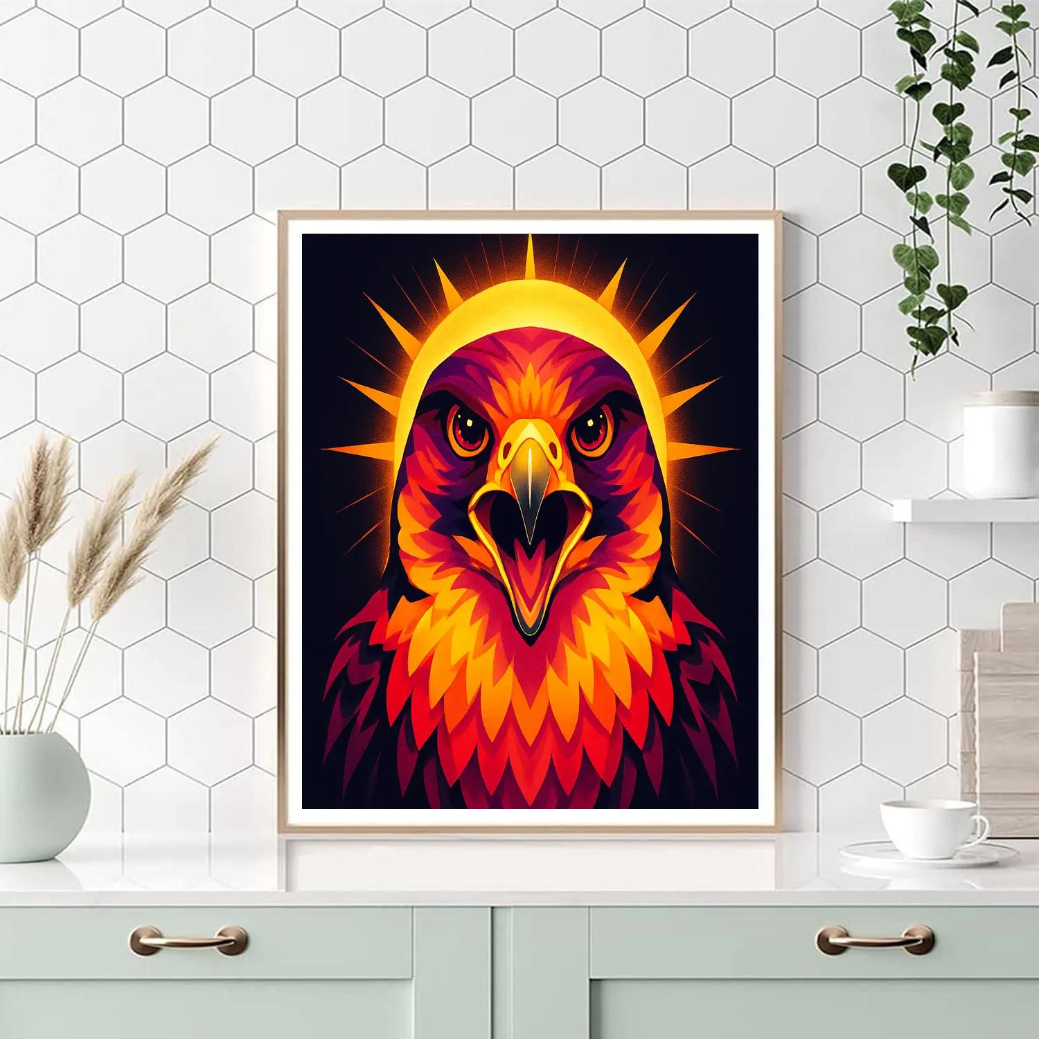 Solar Flare Falcon Paint by numbers art