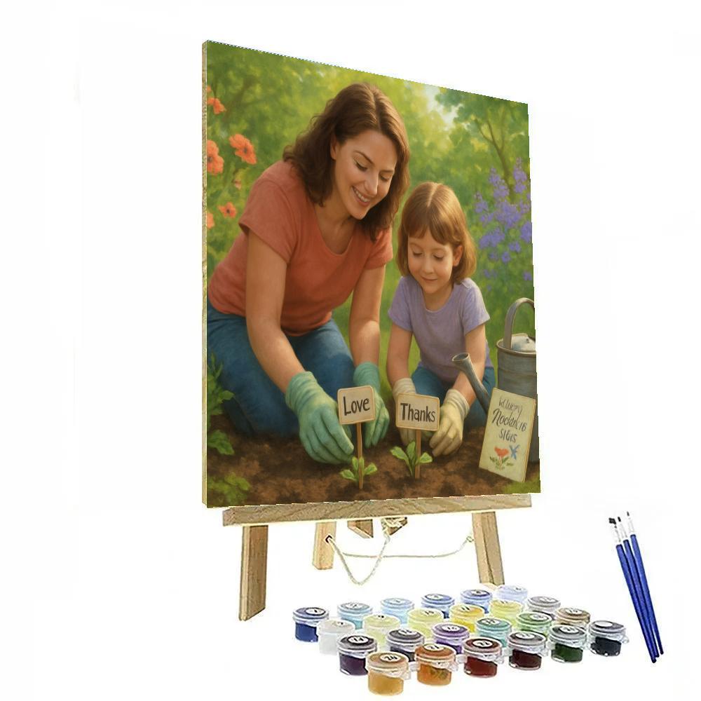 Garden Kneel And Plant Names Together Number painting