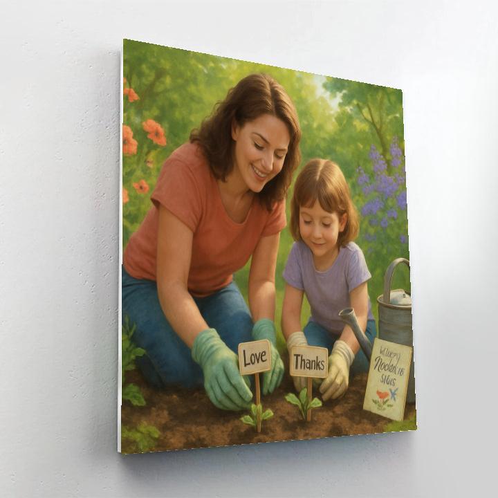 Garden Kneel And Plant Names Together Number painting