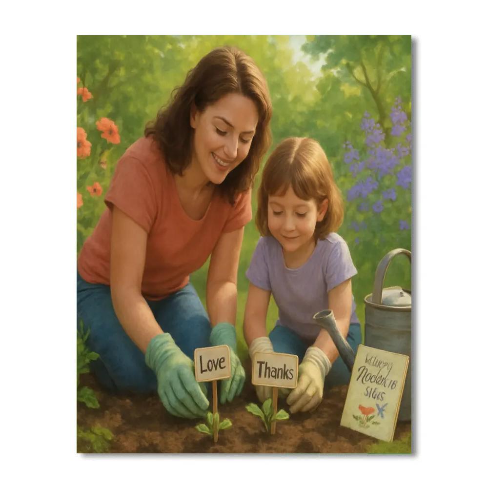 Garden Kneel And Plant Names Together Number painting
