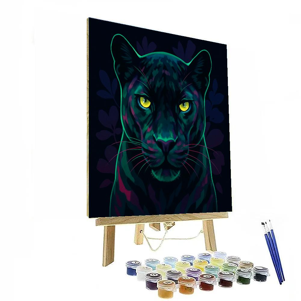 Midnight Garden Panther Painting by numbers kit