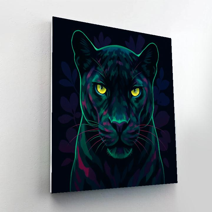 Midnight Garden Panther Painting by numbers kit