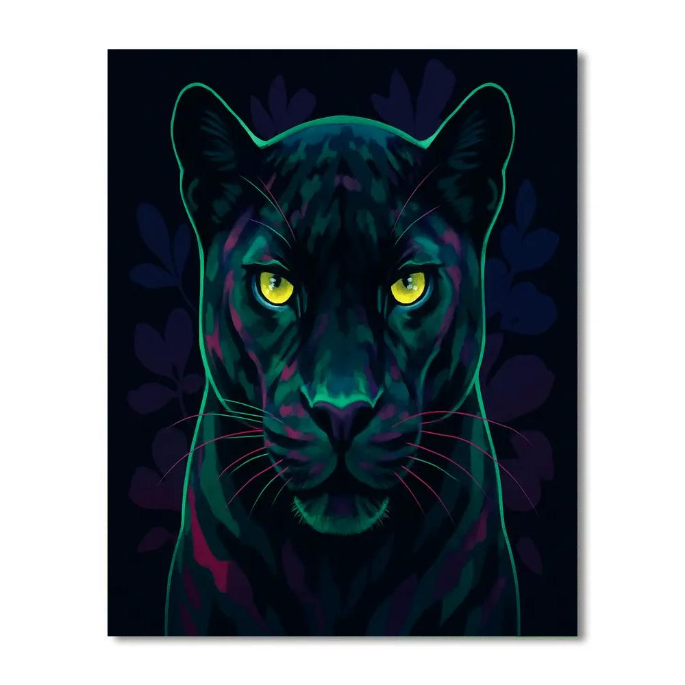 Midnight Garden Panther Painting by numbers kit