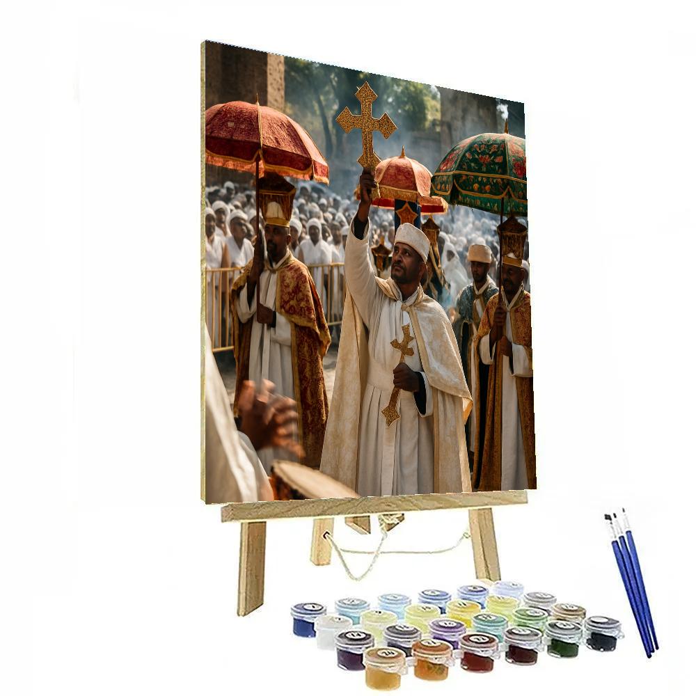 Timkat Epiphany Procession With Tabot In Gondar Number painting