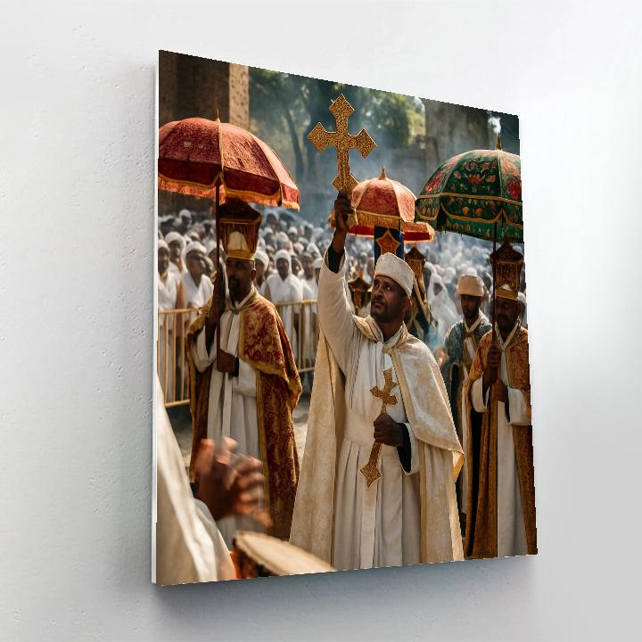 Timkat Epiphany Procession With Tabot In Gondar Number painting