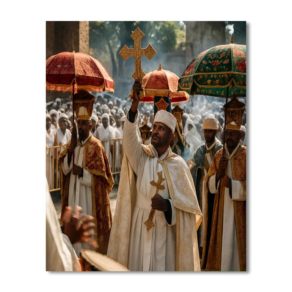 Timkat Epiphany Procession With Tabot In Gondar Number painting