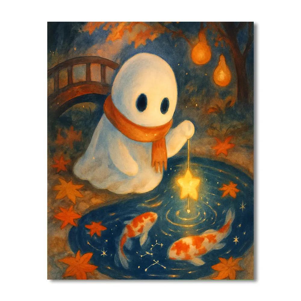 Ghost Fisher At The Koi Pond Of Stars Numbered painting kits