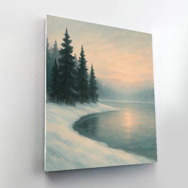 Winter Pines And Quiet Ice Edge Painting by numbers kit