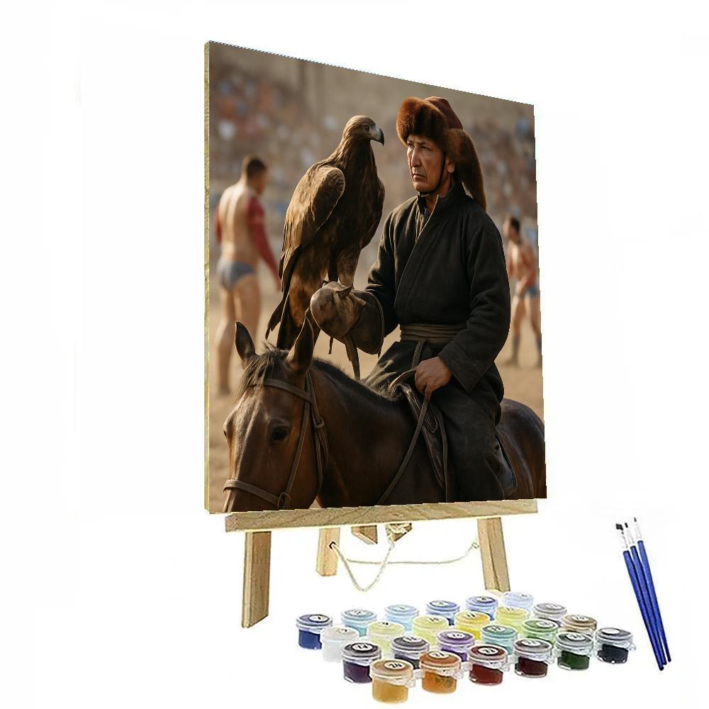 Naadam Festival Eagle Hunter At The Arena Edge Paint by numbers kits