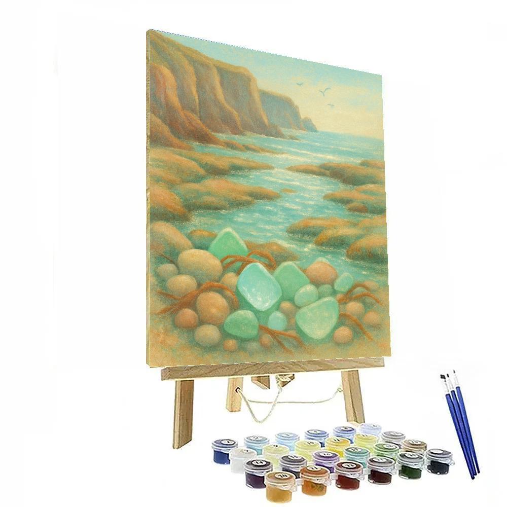 Coastal Cliffs With Sea Glass Tide Pools Painting by numbers kit