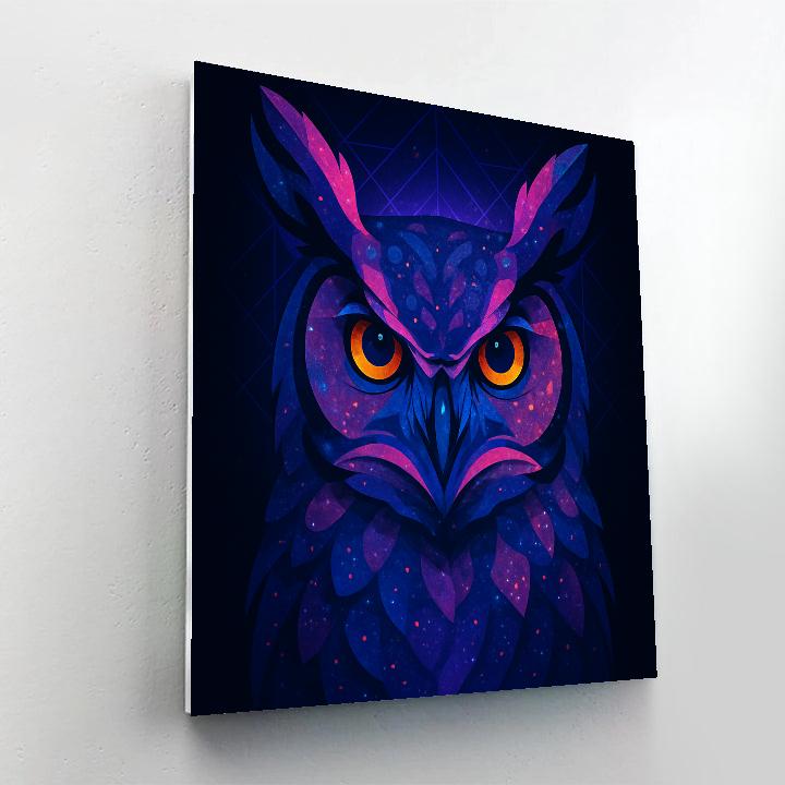 Nebula Lattice Great Horned Owl painting number kit