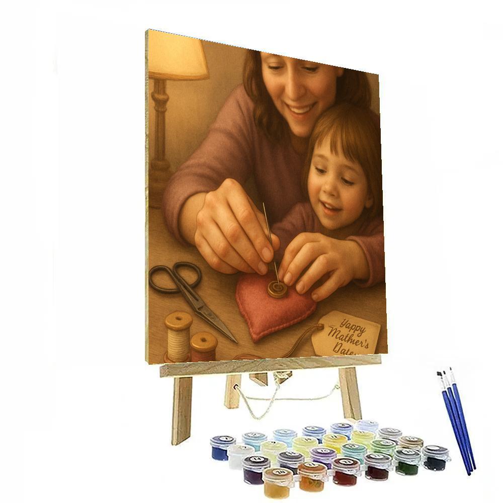 Sewing Button Keepsake Together DIY paint by numbers