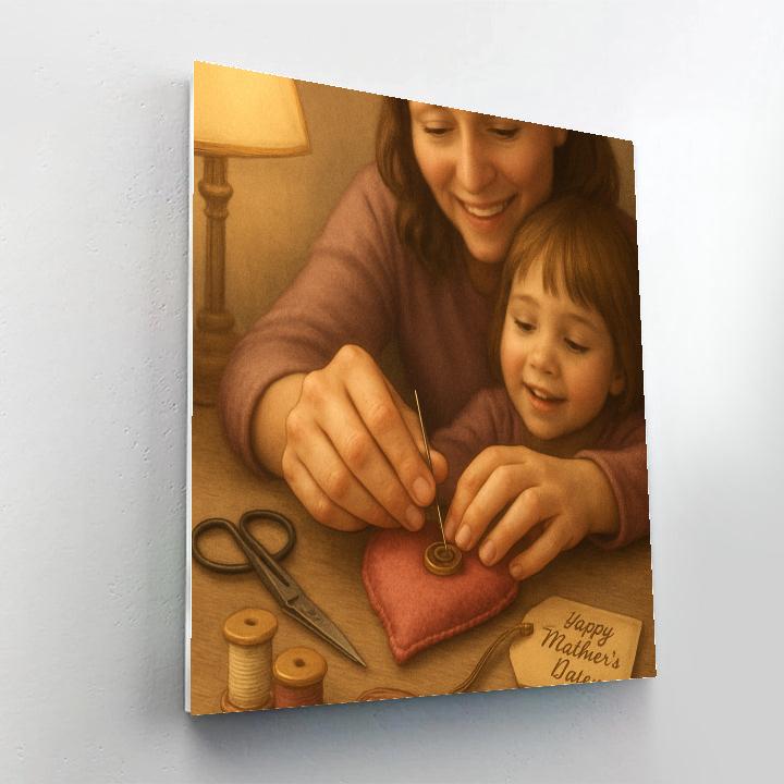 Sewing Button Keepsake Together DIY paint by numbers