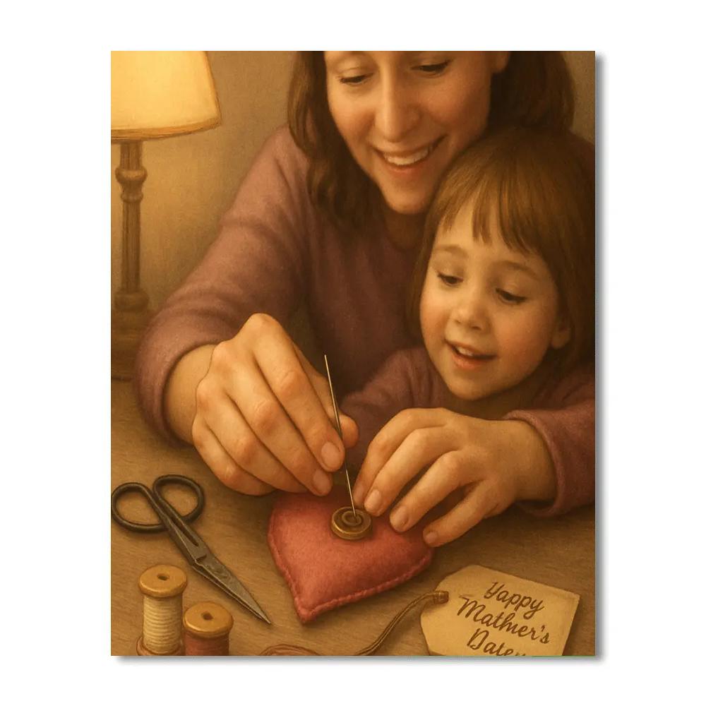 Sewing Button Keepsake Together DIY paint by numbers