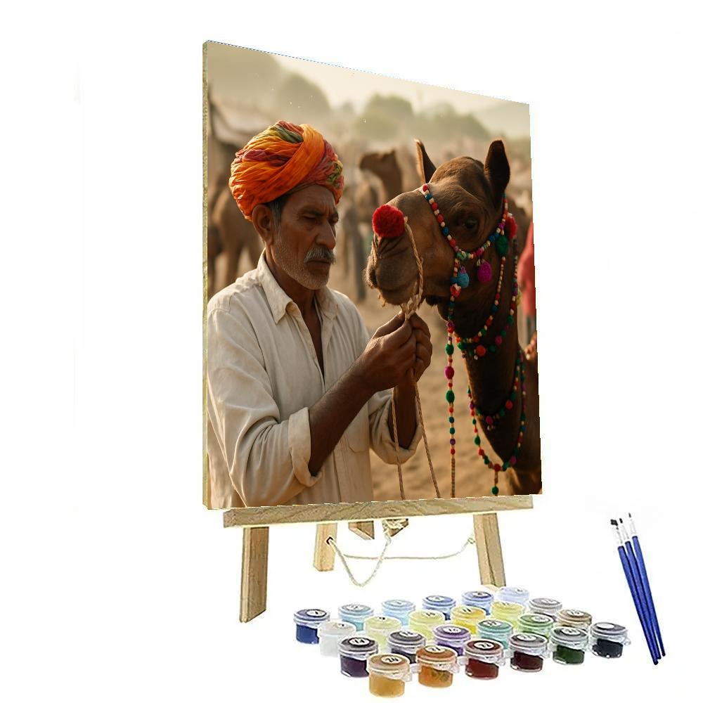 Pushkar Camel Fair Morning Market Lane paint by numbers
