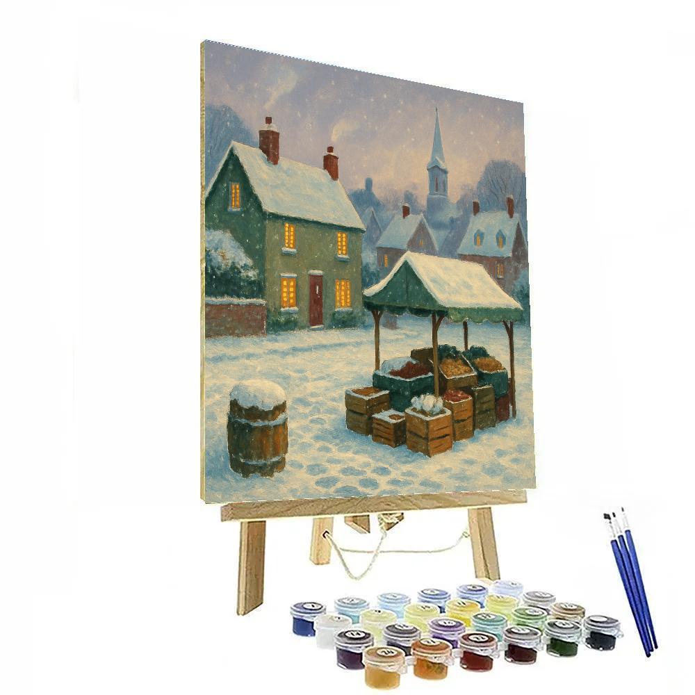 Winter Market Square After The Snowstorm paint by color