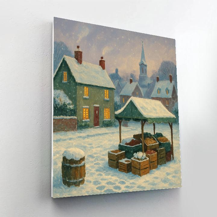 Winter Market Square After The Snowstorm paint by color