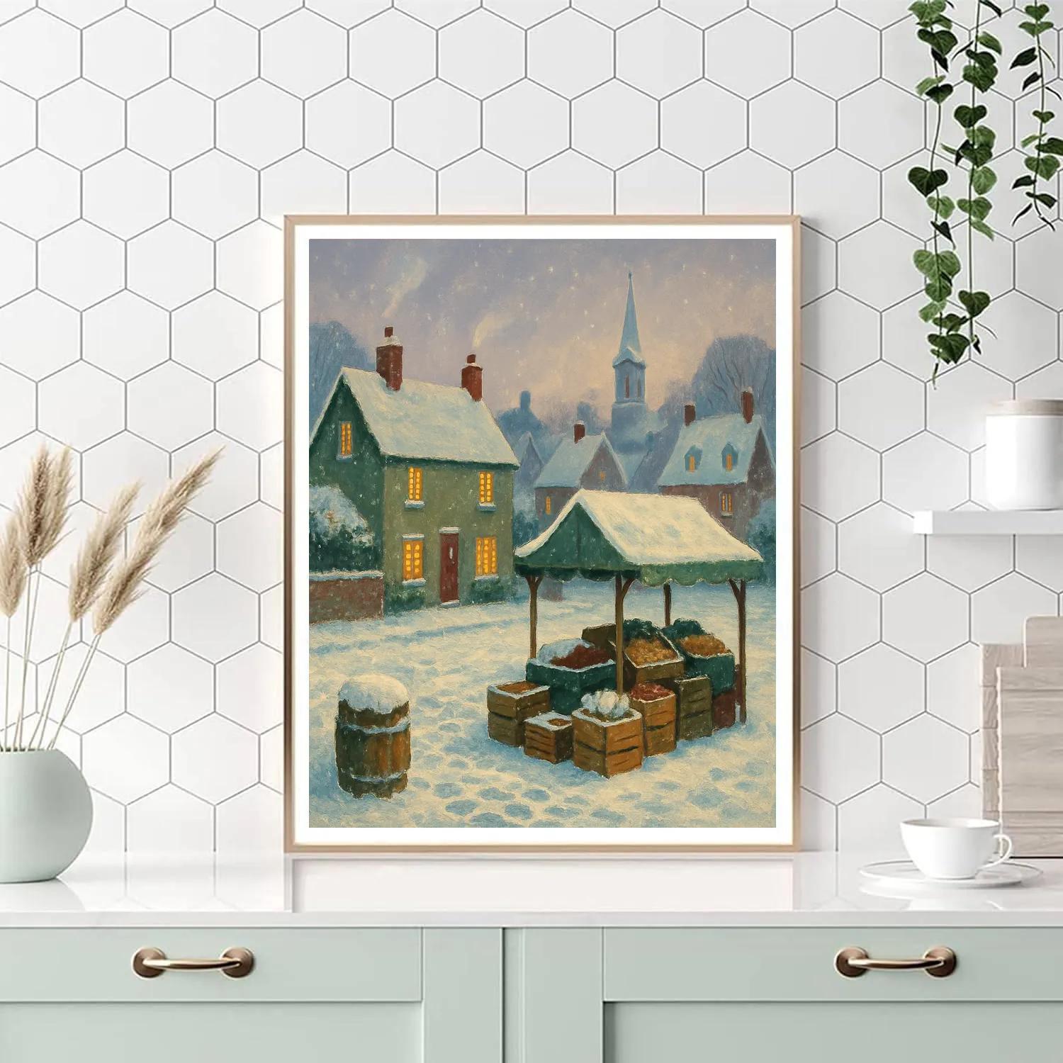 Winter Market Square After The Snowstorm paint by color