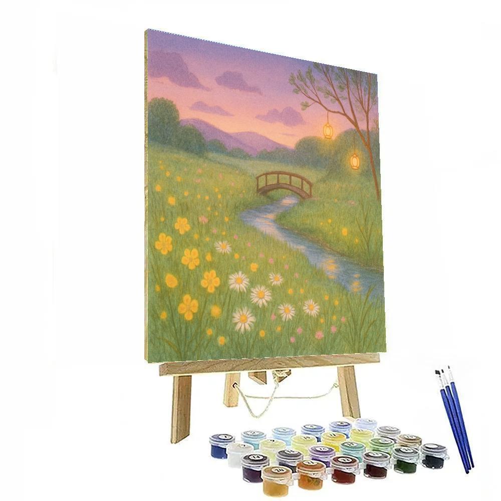 Spring Meadow Lantern Light At Dusk DIY paint by numbers