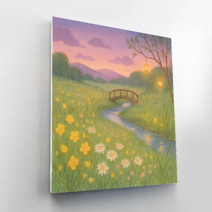 Spring Meadow Lantern Light At Dusk DIY paint by numbers