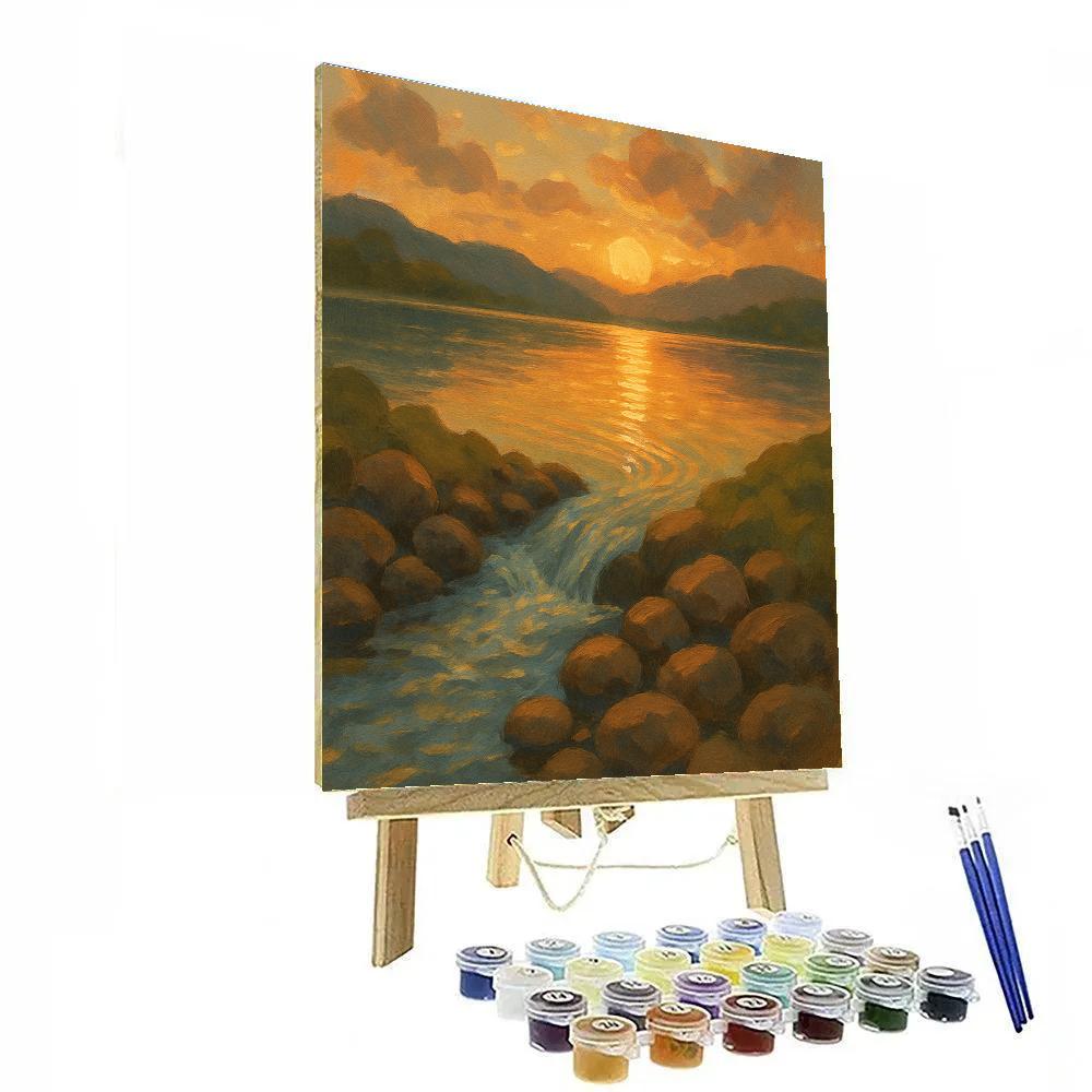 Golden Hour Creek Fed Lake paint by color