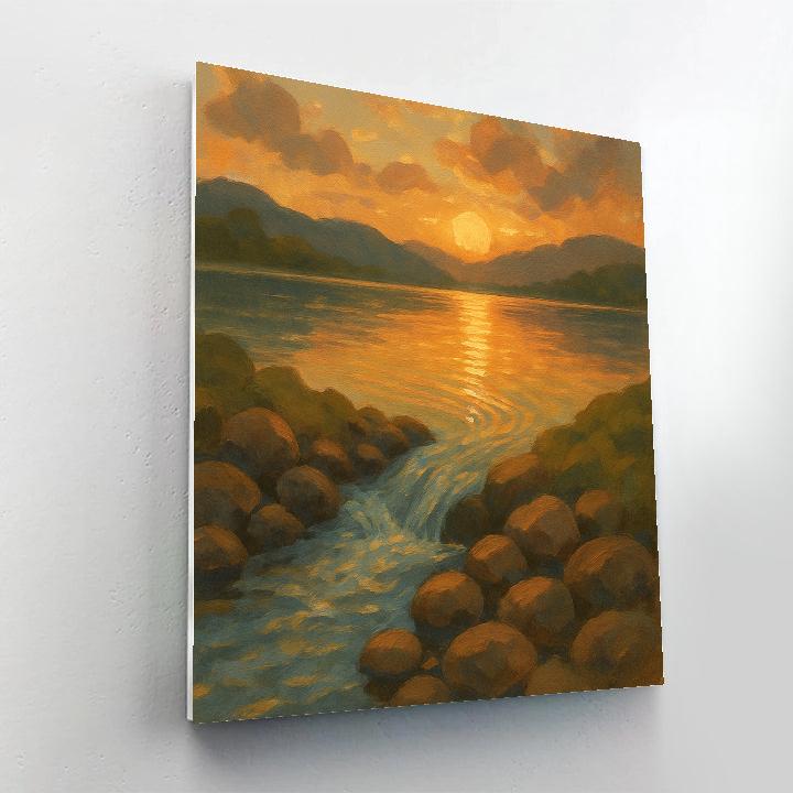 Golden Hour Creek Fed Lake paint by color