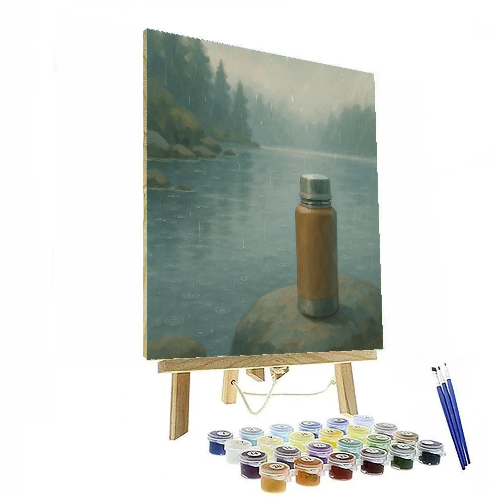 Rainy Day Tea Thermos Shoreline DIY paint by numbers