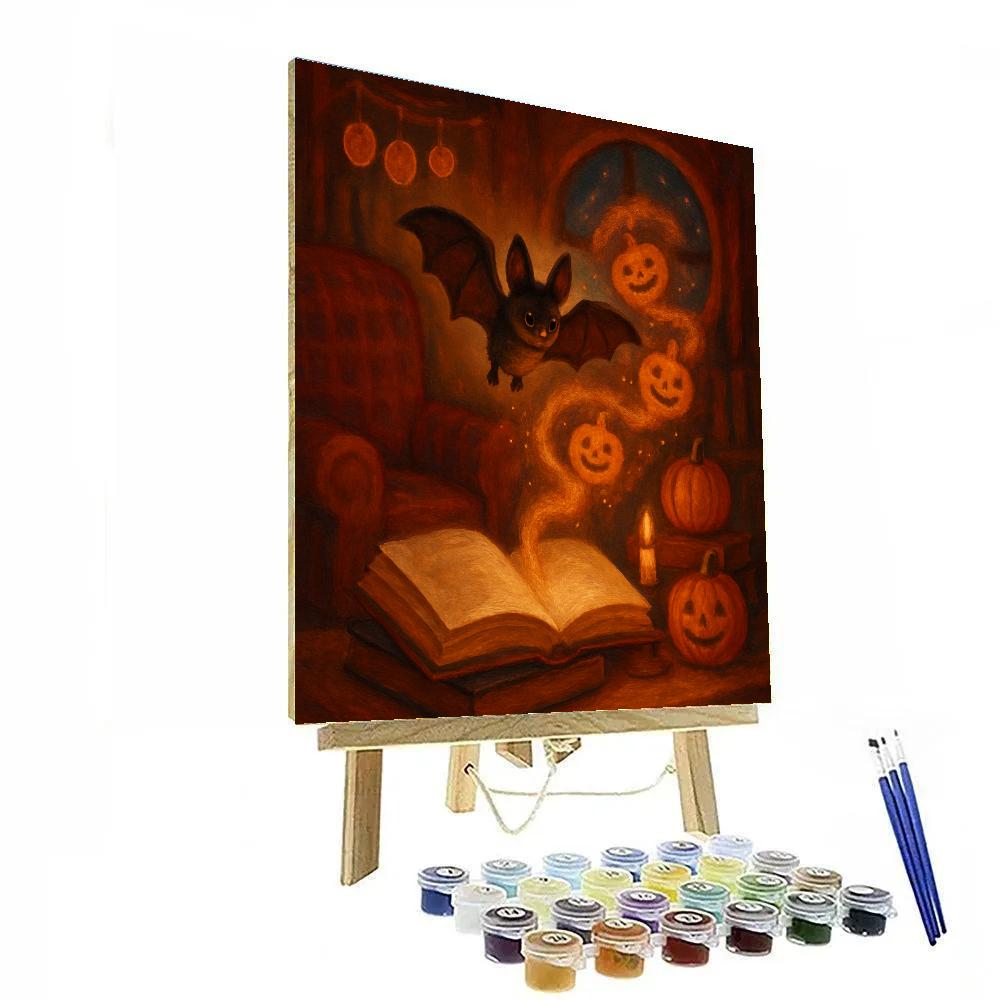Enchanted Library Of Bats And Cinnamon Candles Number painting